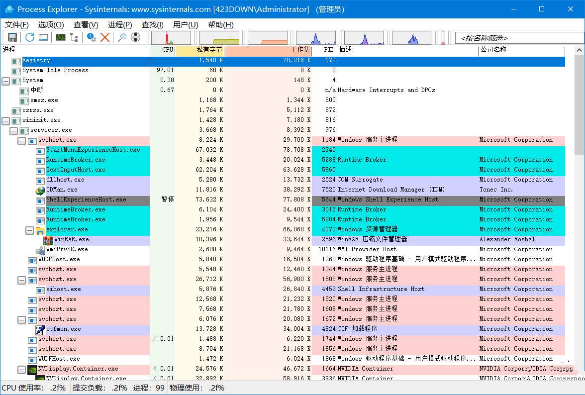进程管理工具Process Explorer v17.09汉化版