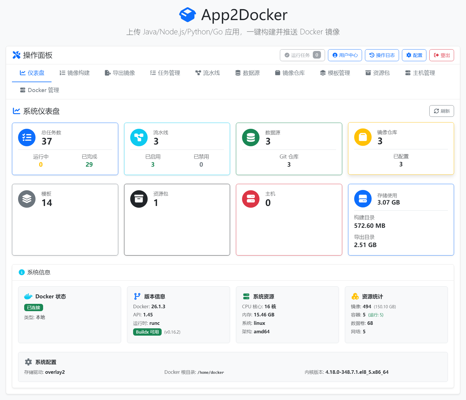 一键将应用打包成 Docker 镜像的可视化平台
