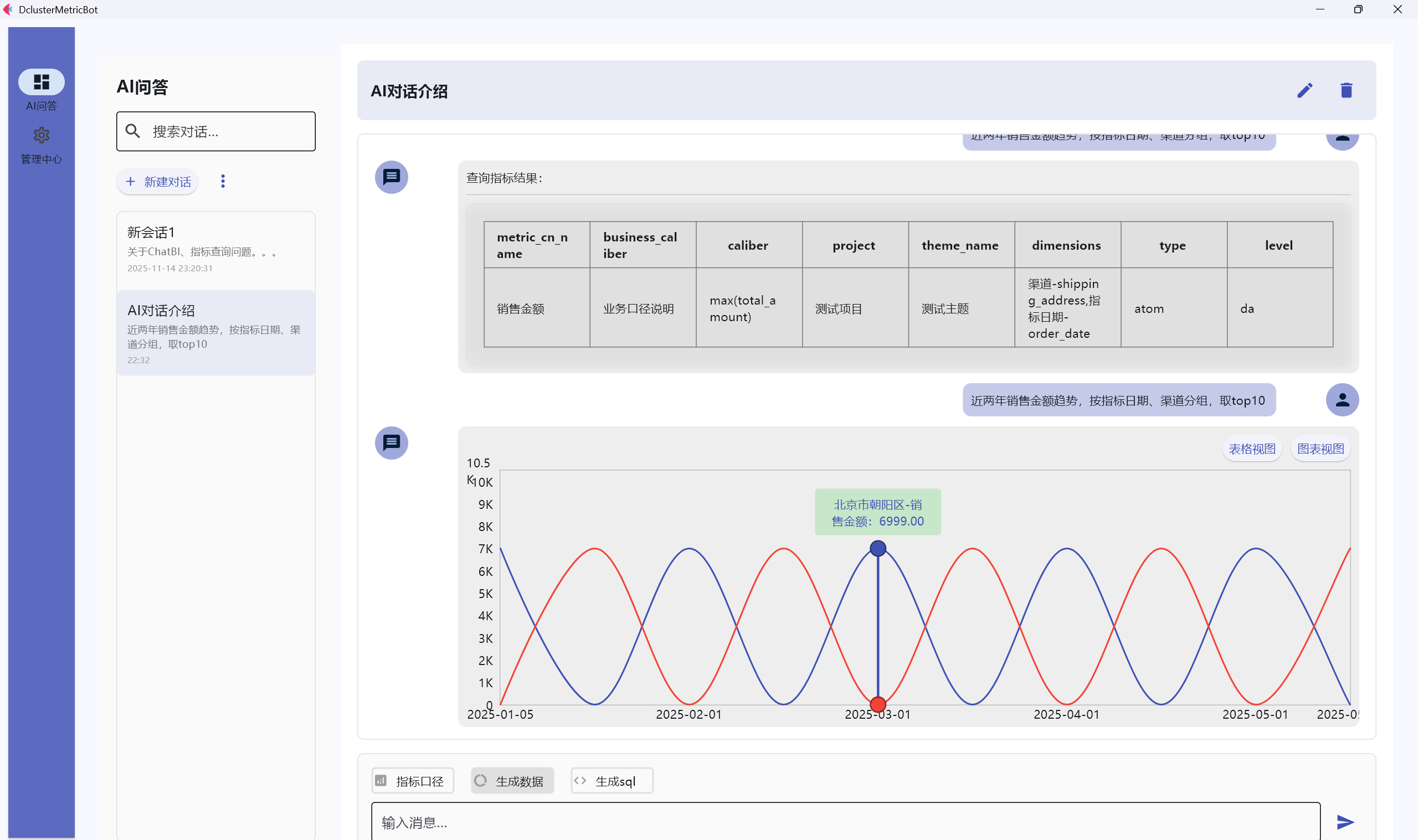 基于指标模型的 AI 数据分析智能体单体应用