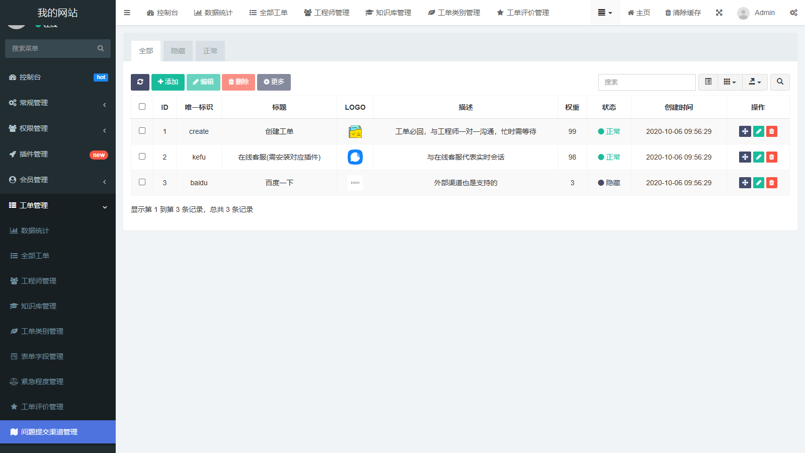 FastAdmin 工单系统源码 知识库 + 评价 + 短信邮件通知