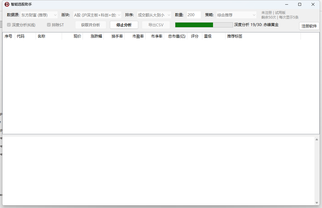 智能选股助手(StockAdvisor)-自动筛选出高评分标的并给出推荐星级和详细分析报告 ... ... ... ...