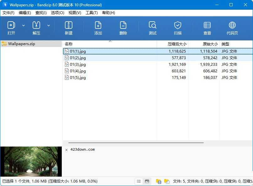 andizip解压缩软件 v8.000测试版破解专业版