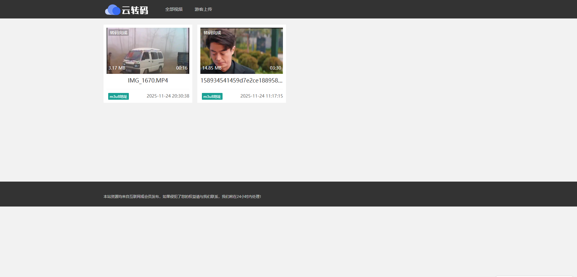 新版本双码率云转码视频M3U8切片系统开源修复版源码