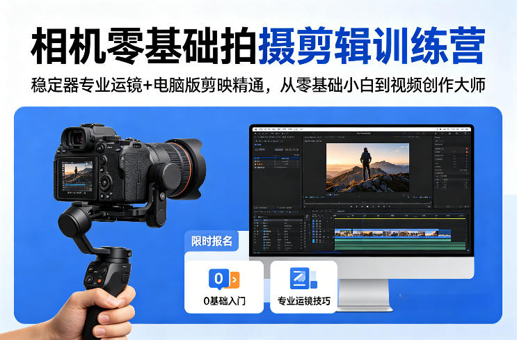 相机零基础拍摄剪辑训练营：从小白到创作大师