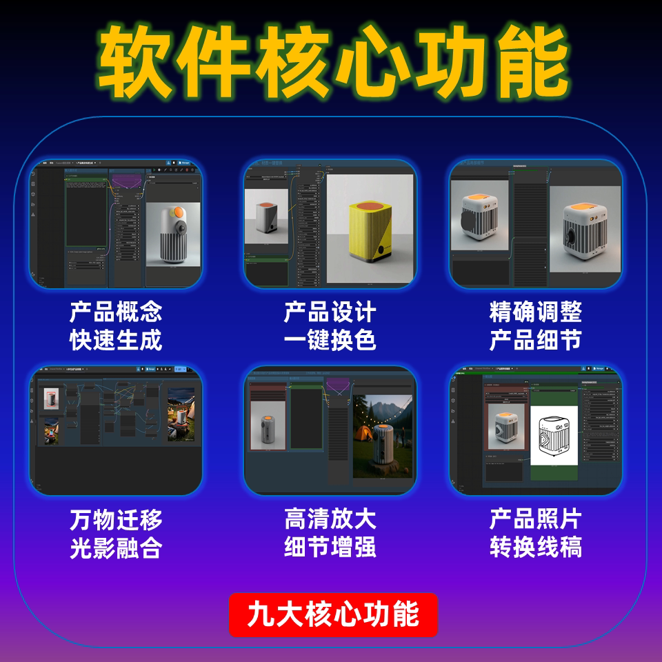 AI工业设计绘图软件 产品设计神器 本地一键整合包 comfyui教程