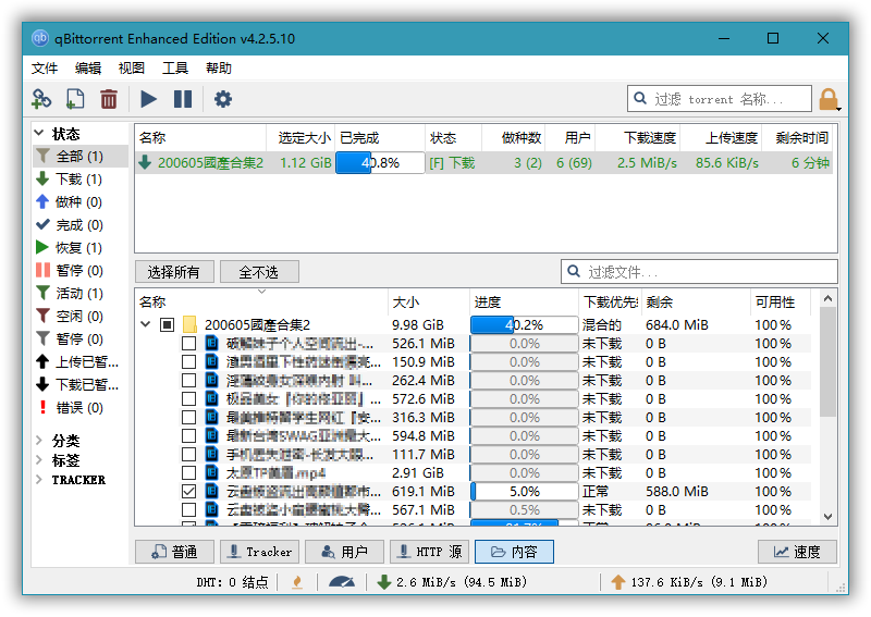 BT下载工具qBittorrent Edition v5.2.4便携增强版