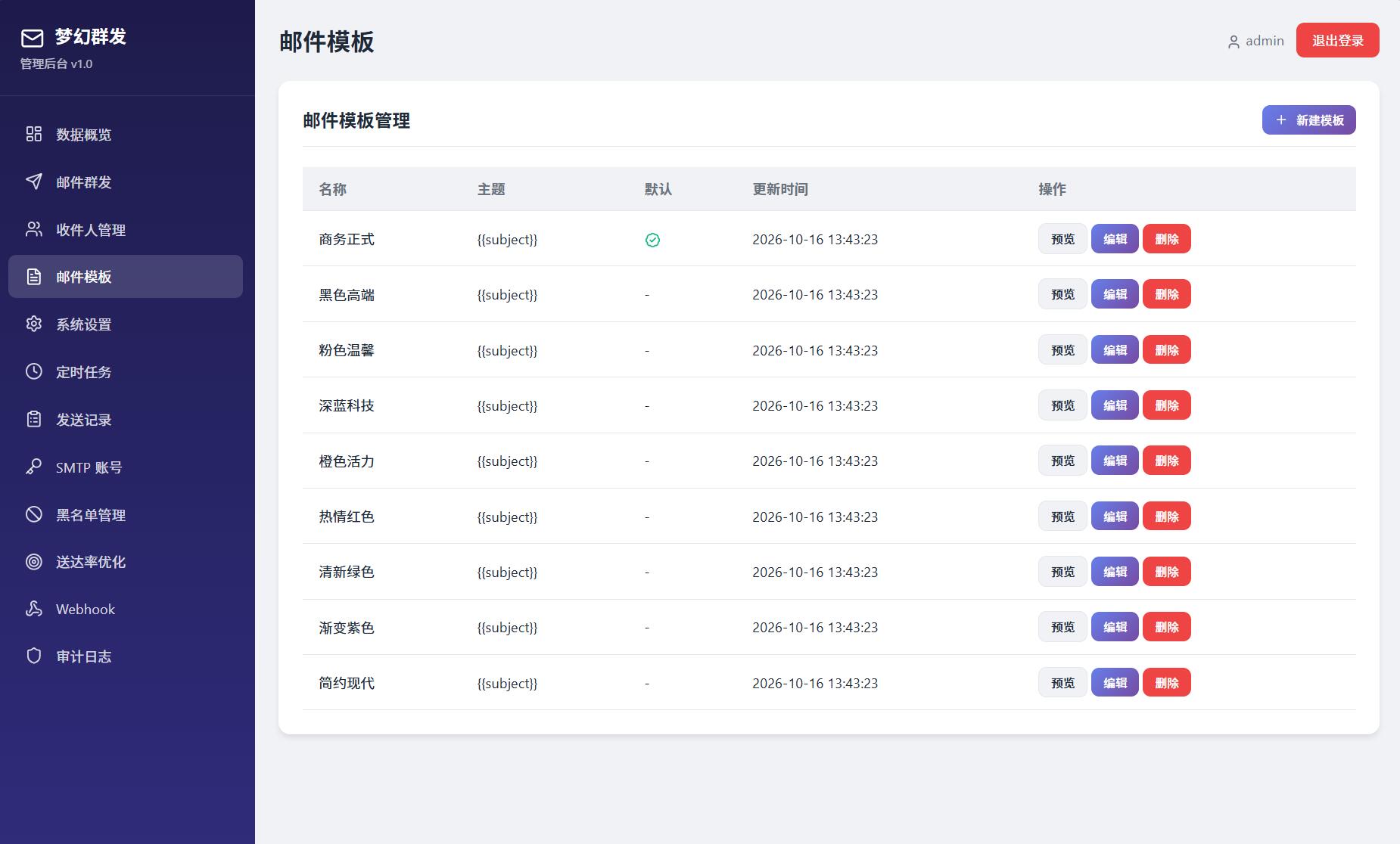 最新PHP梦幻邮件群发系统1.0定时邮件