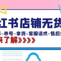 小红书店铺无货源：从对标、养号、拿货、客服话术、售后全流程（20节课）