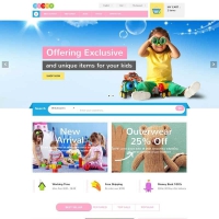 Bootstrap卡通风格母婴儿童玩具商城网站模板 响应式 英文外贸