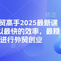 2025最新课程实现外贸创业帮你成为外贸高手