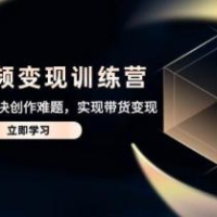 AI短视频变现训练营，从入门到精通解决创作难题，实现带货变现