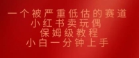 一个被严重低估的赛道，小红书的卖公仔，家庭保姆级实例教程，小白一min入门