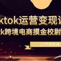 TikTok 运营变现课，TikTok 跨境电商摸金校尉（21节视频课）