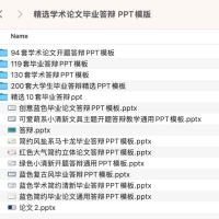 精选学术论文毕业答辩 PPT模版