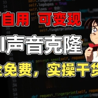 1分钟素材克隆出完美声音，秒杀市面所有配音软件，完全免费，实操干货+变现教程【揭秘】