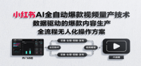 小红书AI全自动爆款视频量产技术，数据采集、素材处理到AI剪辑全流程自动化操作