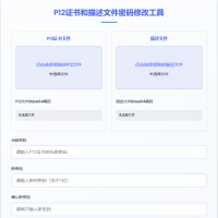 P12证书密码修改HTML单页源码