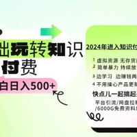 0 基础知识付费玩法，小白日入 500+ 实操教程