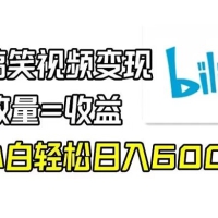 B 站搞笑变现，有播放量就有钱，小白轻松月入 6000+