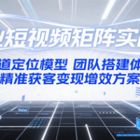 企业短视频矩阵实战营：赛道定位模型+团队搭建体系+精准获客变现增效方案
