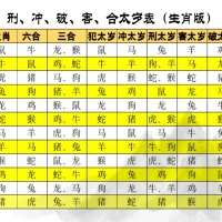 [八字风水]什么是：值、冲、刑、害、破、合太岁！