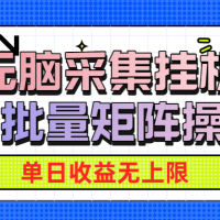 无脑采集挂机，可批量矩阵操作，单日收益无上限