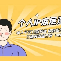 个人 IP 底层逻辑课：年入千万新技能，编导能力/拍剪能力/口播表达能力等 （149节完整）