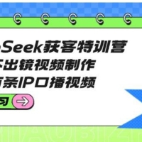 DeepSeek获客特训营：掌握不出镜视频制作，日产百条IP口播视频