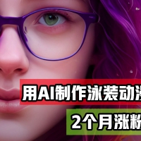 用AI生成泳装美女跳舞短视频，2个月涨粉18万，多种变现月收益万元