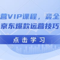 京东运营VIP课最全的全能京东爆款运营技巧