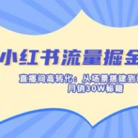 小红书流量掘金指南：直播间高转化：从场景搭建到话术设计，月销30W秘籍