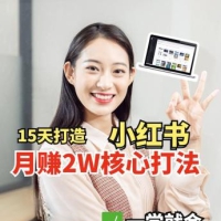 小红书月赚2W个核心打法，15天打造出快速赚钱的小红书账号