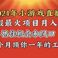2024 年寒假爆火项目，小游戏直播月入 2w+，学会了之后你将翻身