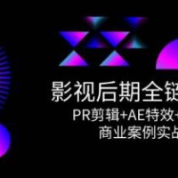 影视后期全链路课程，PR剪辑+AE特效+调色系统，商业案例实战指南