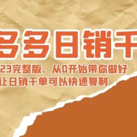 拼多多日销千单训练营 2023 完整版，从 0 开始带你做好拼多多，让日销千单可以快速复制