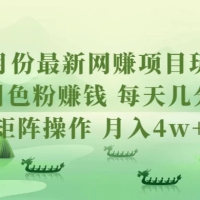 五月份最新网赚项目玩法，吸引色粉赚钱，每天几分钟，矩阵做号，月入4万+