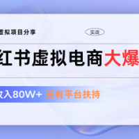 小红书虚拟电商项目，平台大力免费流量扶持，低门槛1拖3玩法