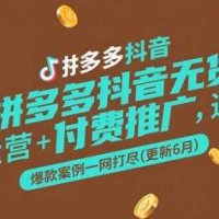 拼多多抖音无货源开店攻略，选品+运营+付费推广+爆款案例一网打尽(更新6月)