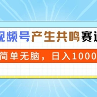 2024 年视频号，产生共鸣赛道，简单无脑，一分钟一条视频，日入 1000+