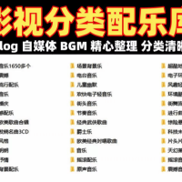 自费购买素材！超级全影视配乐素材库，超40GB内容，全中文分类，Vlog、BGM剪辑用