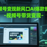 视频号变现新风口AI爆款创作视频号带货变现