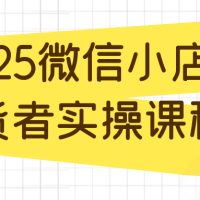 2025微信小店带货者实操课程