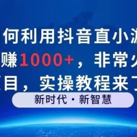 如何利用抖音直播小游戏日赚 1000+，非常火爆项目，实操教程来了！