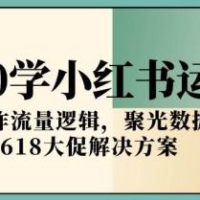 从0学小红书运营，笔记创作流量逻辑，聚光数据优化，618大促解决方案
