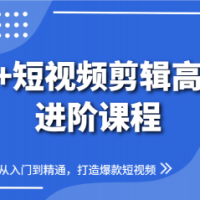 AI+短视频剪辑高级进阶课程，从入门到精通，打造爆款短视频