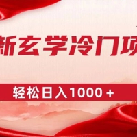 最新冷门玄学项目，零成本一单 268，轻松日入 1000＋