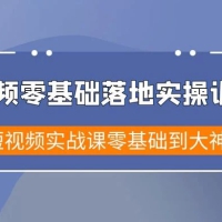 短视频零基础落地实战特训营，短视频实战课零基础到大神