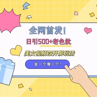 全网首发！日引500+老色批 美女视频四开屏玩法！发一个爆一个！