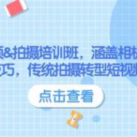 短视频&拍摄培训班，涵盖相机使用、拍摄技巧，传统拍摄转型短视频领域