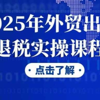 2025年外贸出口退税实操课程